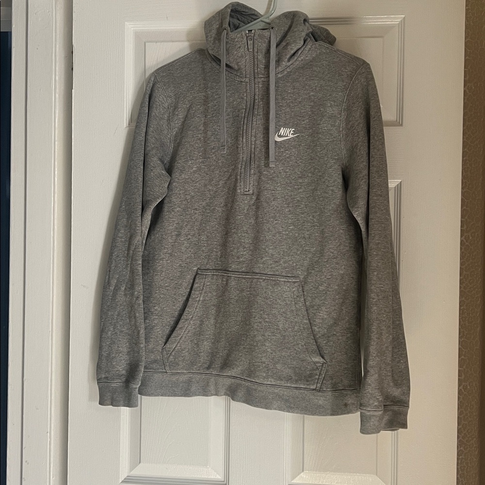 Nike Heather Gray Half-Zip Hoodie